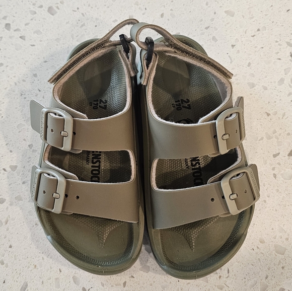 Birkenstock Other - New Birkenstock Mogami Kids Olive Green Velcro Adjustable Sandals Sz 27
